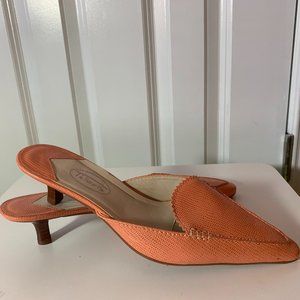 Talbots melon colored mules